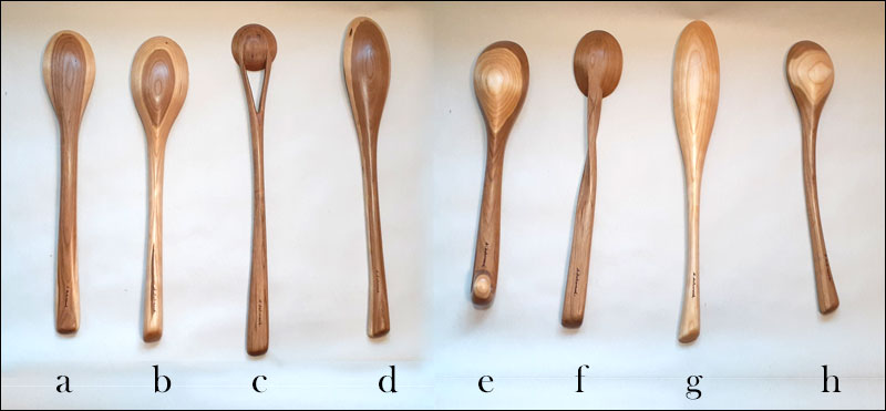 Spoons carved in 2024 - back views