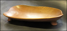 Hand carved black cherry bowl "Spring"