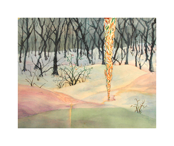 Wintercycle watercolor