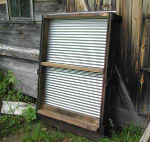 underside of solar food dryer