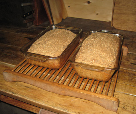 bread in glass pans