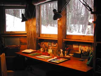 painting studio, back windows