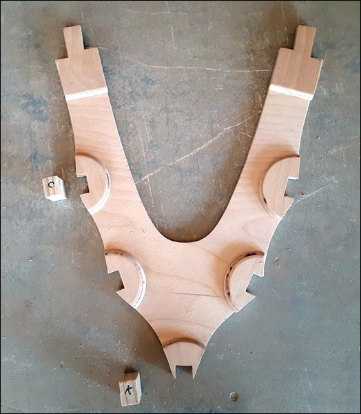 Frame #1 with reinforcement pieces.