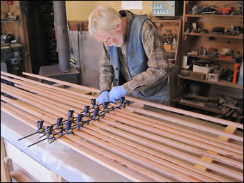 Gluing gunwale scarfs