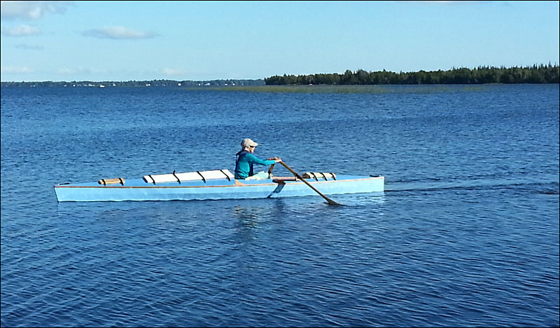 Sue rowing ...