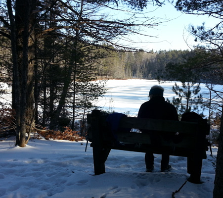 Dipper Lake bench on Bruno's Run